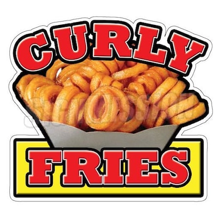 CURLY FRIES Concession Decal Sign French Hot Cart Trailer Stand Sticker